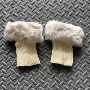 Cream Faux Fur Boot Sock Tops